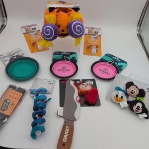 Pet Toys & Accessories Lot - Disney Mickey Donald Plush - Cat Toys Bowls NEW
